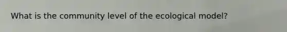 What is the community level of the ecological model?