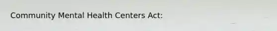 Community Mental Health Centers Act: