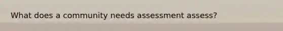 What does a community needs assessment assess?