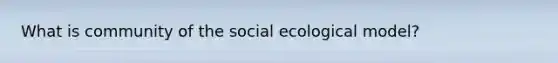 What is community of the social ecological model?