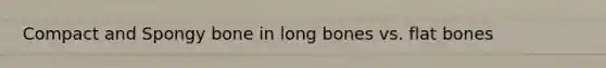 Compact and Spongy bone in long bones vs. flat bones