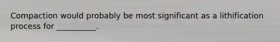 Compaction would probably be most significant as a lithification process for __________.
