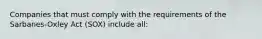 Companies that must comply with the requirements of the Sarbanes-Oxley Act (SOX) include all: