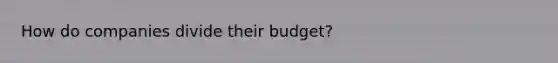 How do companies divide their budget?