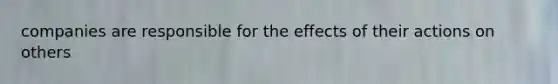 companies are responsible for the effects of their actions on others