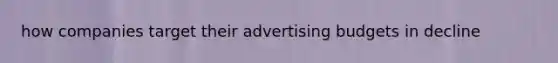 how companies target their advertising budgets in decline