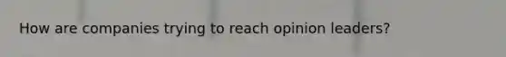 How are companies trying to reach opinion leaders?
