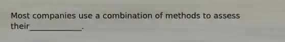 Most companies use a combination of methods to assess their_____________.