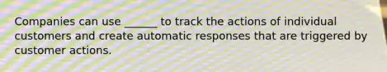 Companies can use ______ to track the actions of individual customers and create automatic responses that are triggered by customer actions.