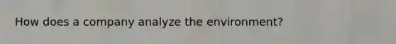How does a company analyze the environment?