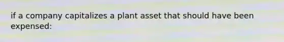 if a company capitalizes a plant asset that should have been expensed: