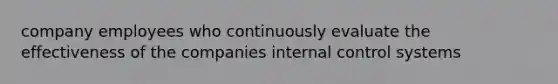 company employees who continuously evaluate the effectiveness of the companies internal control systems