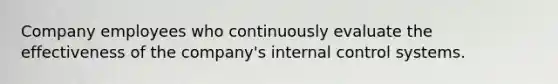 Company employees who continuously evaluate the effectiveness of the company's internal control systems.