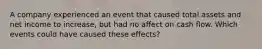 A company experienced an event that caused total assets and net income to increase, but had no affect on cash flow. Which events could have caused these effects?