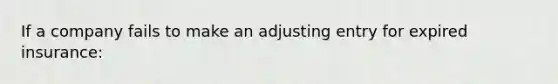 If a company fails to make an adjusting entry for expired insurance: