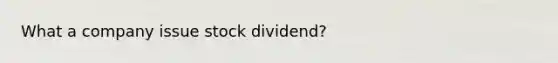 What a company issue stock dividend?