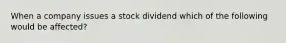 When a company issues a stock dividend which of the following would be affected?