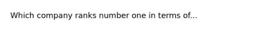 Which company ranks number one in terms of...