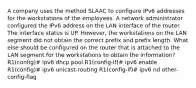 A company uses the method SLAAC to configure IPv6 addresses for the workstations of the employees. A network administrator configured the IPv6 address on the LAN interface of the router. The interface status is UP. However, the workstations on the LAN segment did not obtain the correct prefix and prefix length. What else should be configured on the router that is attached to the LAN segment for the workstations to obtain the information?​ R1(config)# ipv6 dhcp pool R1(config-if)# ipv6 enable R1(config)# ipv6 unicast-routing R1(config-if)# ipv6 nd other-config-flag