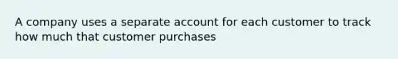 A company uses a separate account for each customer to track how much that customer purchases