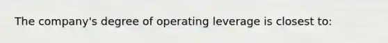 The company's degree of operating leverage is closest to: