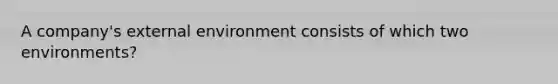 A company's external environment consists of which two environments?