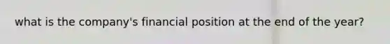 what is the company's financial position at the end of the year?