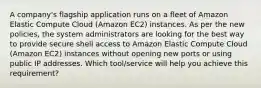 A company's flagship application runs on a fleet of Amazon Elastic Compute Cloud (Amazon EC2) instances. As per the new policies, the system administrators are looking for the best way to provide secure shell access to Amazon Elastic Compute Cloud (Amazon EC2) instances without opening new ports or using public IP addresses. Which tool/service will help you achieve this requirement?