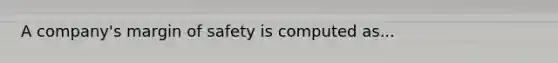 A company's margin of safety is computed as...