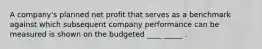 A company's planned net profit that serves as a benchmark against which subsequent company performance can be measured is shown on the budgeted ____ _____ .