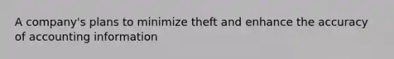 A company's plans to minimize theft and enhance the accuracy of accounting information