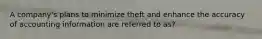 A company's plans to minimize theft and enhance the accuracy of accounting information are referred to as?