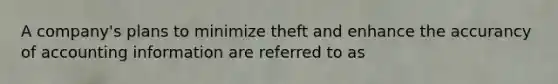 A company's plans to minimize theft and enhance the accurancy of accounting information are referred to as