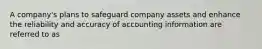 A company's plans to safeguard company assets and enhance the reliability and accuracy of accounting information are referred to as