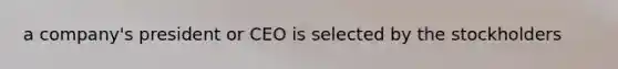 a company's president or CEO is selected by the stockholders