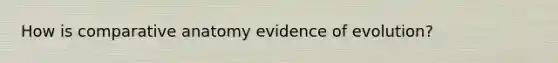 How is comparative anatomy evidence of evolution?