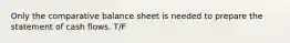 Only the comparative balance sheet is needed to prepare the statement of cash flows. T/F