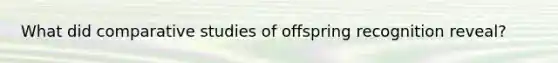 What did comparative studies of offspring recognition reveal?