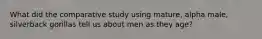 What did the comparative study using mature, alpha male, silverback gorillas tell us about men as they age?