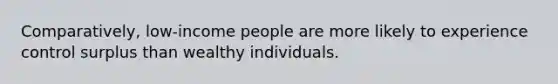 Comparatively, low-income people are more likely to experience control surplus than wealthy individuals.