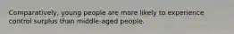 Comparatively, young people are more likely to experience control surplus than middle-aged people.