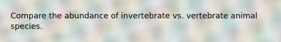 Compare the abundance of invertebrate vs. vertebrate animal species.