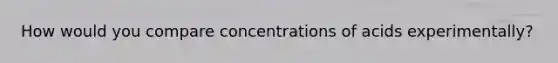 How would you compare concentrations of acids experimentally?