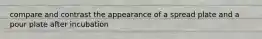 compare and contrast the appearance of a spread plate and a pour plate after incubation