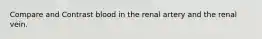 Compare and Contrast blood in the renal artery and the renal vein.