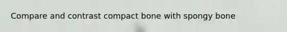 Compare and contrast compact bone with spongy bone