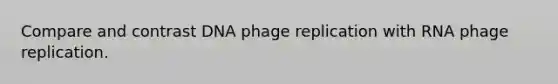 Compare and contrast DNA phage replication with RNA phage replication.