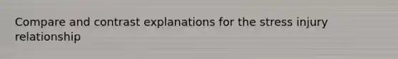 Compare and contrast explanations for the stress injury relationship