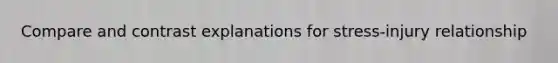 Compare and contrast explanations for stress-injury relationship