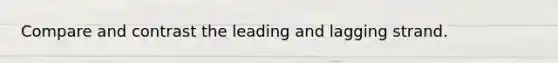 Compare and contrast the leading and lagging strand.